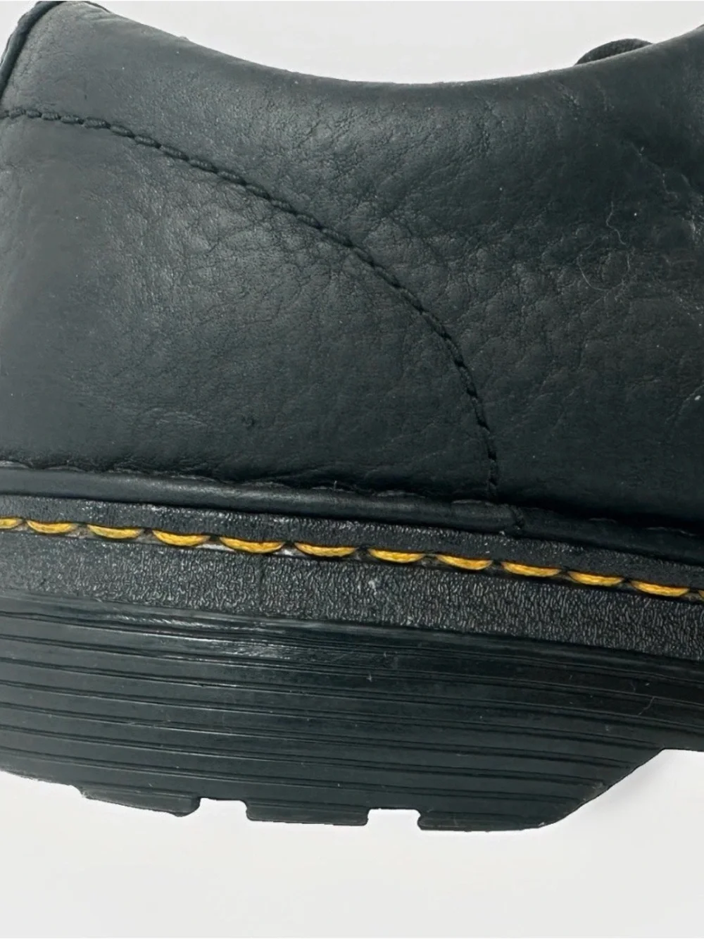 Dr Martens Hazeldon Grizzly Mens 10 Black Leather SoftWair Oxford Comfort Shoes